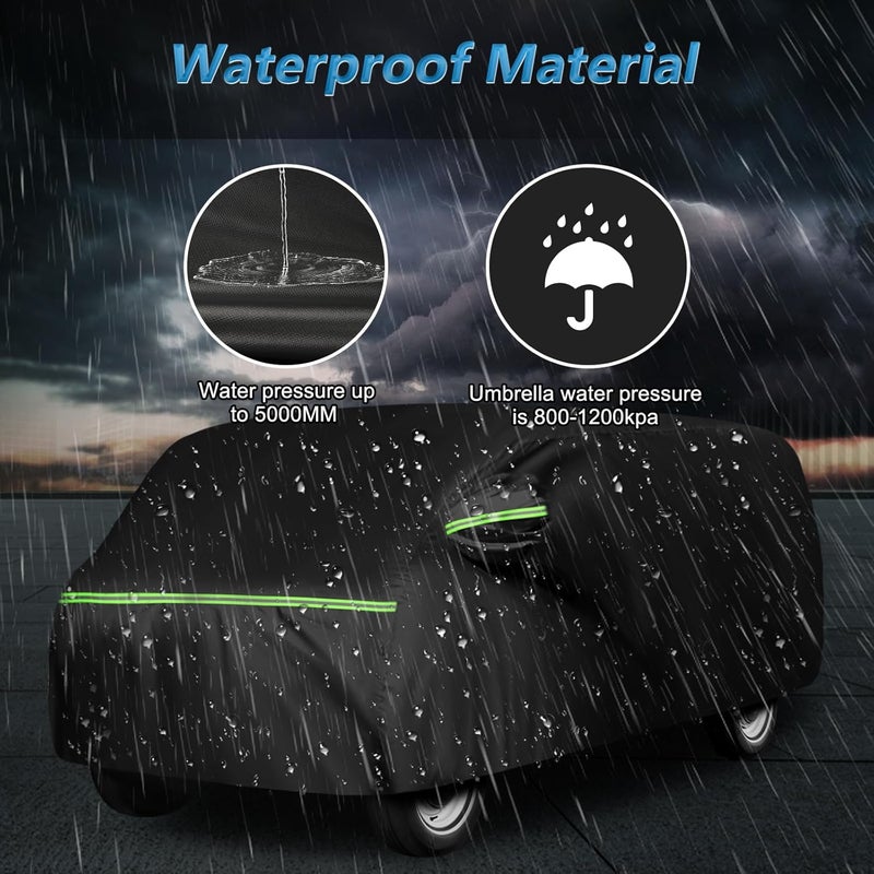 BIGACOVER Waterproof Car Covers for 1961-1974 Falcon Club Wagon E-100,Econoline E-100 Van,420D Oxford Cloth Sun Heat Protection Outdoor Full Covers with Driver Side Zipper Windproof Heavy Duty All Weather - Image 5